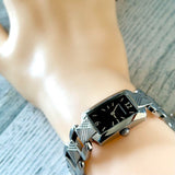 Burberry Signature Quartz Black Dial Silver Steel Strap Watch for Women - BU4210