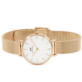 Daniel Wellington Classic Petite White Dial Rose Gold Mesh Bracelet Watch For Women - DW00100219