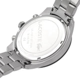 Lacoste Boston Chronograph Black Dial Silver Steel Strap Watch for Men - 2011079