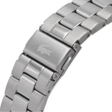 Lacoste Boston Chronograph Black Dial Silver Steel Strap Watch for Men - 2011079