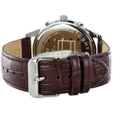 Tommy Hilfiger Weston Chronograph Silver Dial Brown Leather Strap Watch For Men - 1710501