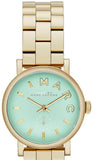 Marc Jacobs Baker Mint Green Dial Gold Steel Strap Watch for Women - MBM3284