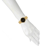 Marc Jacobs Baker Black Dial Gold Steel Strap Watch for Women - MBM3355
