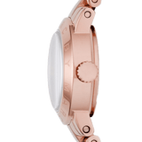 Marc Jacobs Amy White Dial Rose Gold Steel Strap Watch for Women - MBM3227