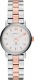 Marc Jacobs Baker White Dial Two Tone Steel Strap Watch for Women - MBM3331