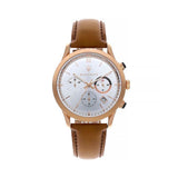 Maserati Ricordo Chronograph Silver Dial Brown Leather Strap Watch For Men - R8871633002