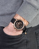 Maserati Successo 44mm Black Rose Gold Dial Black Rubber Strap Watch For Men - R8871621012