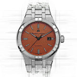 Maurice Lacroix Aikon Limited Edition Automatic Date Orange Dial Silver Steel Strap Watch For Men - AI6008-SS00F-530-1