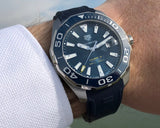Tag Heuer Aquaracer 41mm Blue Dial Blue Rubber Strap Watch for Men - WAY111C.FT6155