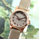 Marc Jacobs Henry Dinky Grey Dial Grey Leather Strap Watch for Women - MBM1239