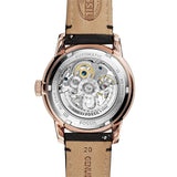 Fossil Townsman Automatic Skeleton Black Dial Black Leather Strap Watch for Men - ME3084