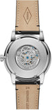 Fossil Townsman Skeleton Black Dial Black Leather Strap Watch for Men - ME3153