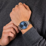 Lacoste Madrid Blue Dial Silver Steel Strap Watch for Men - 2011067