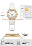 Michael Kors Sage Three-Hand Mother of Pearl White Dial White Leather Strap Watch for Women - MK4818