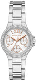 Michael Kors Camille Chronograph White Dial Silver Steel Strap Watch For Women - MK7198