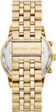 Michael Kors Hutton Chronograph Gold Dial Gold Steel Strap Watch For Men - MK8953