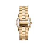 Michael Kors Runway Chronograph Blue Dial Gold Steel Strap Watch For Women - MK7353