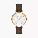 Michael Kors Addyson Three-Hand Silver Dial Brown Leather Strap Watch for Women - MK2945