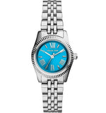 Michael Kors Lexington Quartz Blue Dial Silver Steel Strap Watch For Women - MK3328
