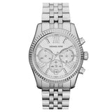 Michael Kors Lexington Silver Dial Silver Steel Strap Watch for Women - MK5555