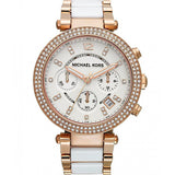 Michael Kors Parker White Dial Two Tone Steel Strap Watch for Women - MK5774