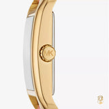 Michael Kors Petite Monroe White Dial Orange Leather Strap Watch for Women - MKO1060