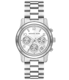 Michael Kors Runway Chronograph Silver Dial Silver Steel Strap Watch For Women - MK7325