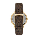Michael Kors Addyson Three-Hand Silver Dial Brown Leather Strap Watch for Women - MK2945