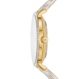 Michael Kors Pyper Quartz Silver Dial White Leather Strap Watch For Women - MK1037