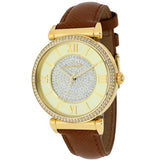 Michael Kors Catlin Champagne Dial Brown Leather Strap Watch for Women - MK2375