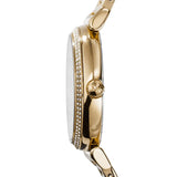 Michael Kors Catlin Black Dial Gold Steel Strap Watch for Women - MK3338