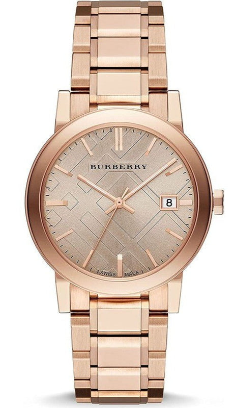 Burberry The City Rose Gold Dial Rose Gold Steel Strap Watch for Women - BU9034