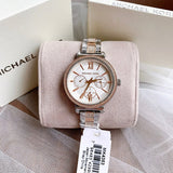Michael Kors Sofie Chronograph White Dial Two Tone Steel Strap Watch For Women - MK4353