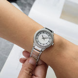 Michael Kors Sylvia Mother of Pearl Dial Silver Steel Strap Watch For Women - MK4657