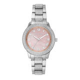 Michael Kors Tibby Multifunction Crystals Pink Dial Silver Steel Strap Watch for Women - MK4686