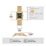 Michael Kors Emery Pave Analog Green Dial Gold Steel Strap Watch for Women - MK4742