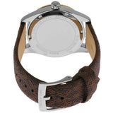 Michael Kors Lexington Silver Dial Brown Leather Strap Watch For Women - MK4745