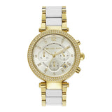 Michael Kors Parker White Dial Two Tone Steel Strap Watch for Women - MK6119
