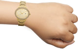Michael Kors Whitley Analog Diamonds Gold Dial Gold Steel Strap Watch For Women - MK6227