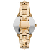 Michael Kors Petite Runway Mercer Blue Dial Gold Steel Strap Watch For Women - MK6673