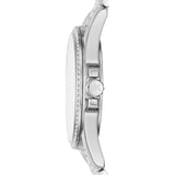 Michael Kors Layton Chronograph Mother of Pearl Blue Dial Silver Steel Strap Watch For Women - MK6847