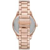 Michael Kors Layton Three Hand Pink Dial Rose Gold Steel Strap Watch For Women - MK6848
