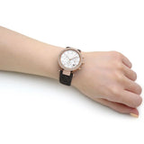 Michael Kors Parker Chronograph White Dial Brown Leather Strap Watch For Women - MK6917
