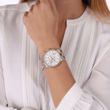 Michael Kors Ritz Chronograph Silver Dial Two Tone Steel Strap Watch For Women - MK6938