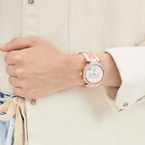 Michael Kors Parker Chronograph White Dial Two Tone Leather Strap Watch For Women - MK6951