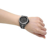 Michael Kors Everest Chronograph Black Dial Grey Steel Strap Watch For Women - MK6974