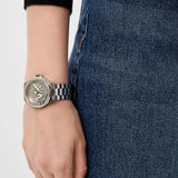 Michael Kors Lennox Quartz Silver Dial Silver Steel Strap Watch For Women - MK7234