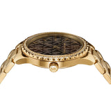 Michael Kors Layton Chronograph Brown Dial Gold Steel Strap Watch For Women - MK7296