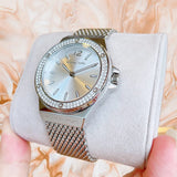Michael Kors Lennox Three-Hand Silver Dial Silver Steel Strap Watch For Women - MK7337