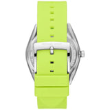 Michael Kors Janelle Three Hand Neon Green Dial Neon Green Rubber Strap Watch For Women - MK7351